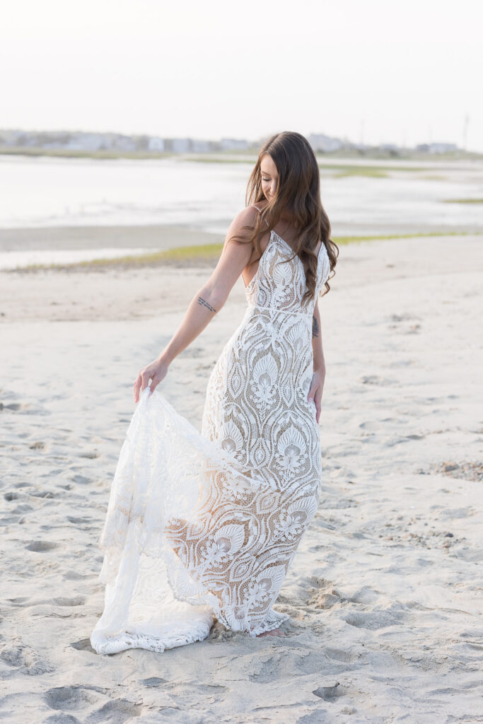 bridal portrait at the beach