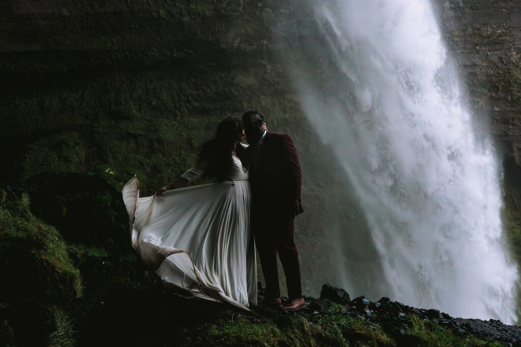 waterfall elopement in iceland